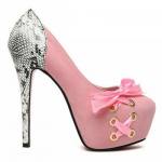 Zapatos Pumps con lazo rosa