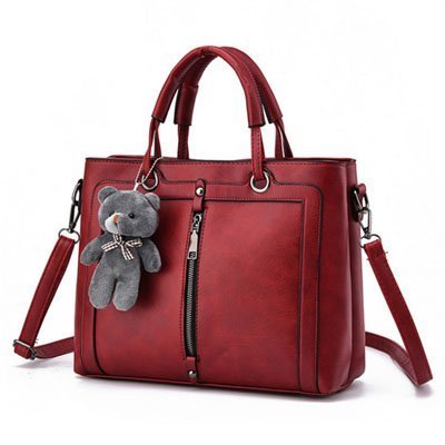Bolso de Cuero Rojo Retro Vintage