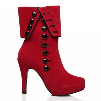 Botas rojas con botones de Rumbidzo
