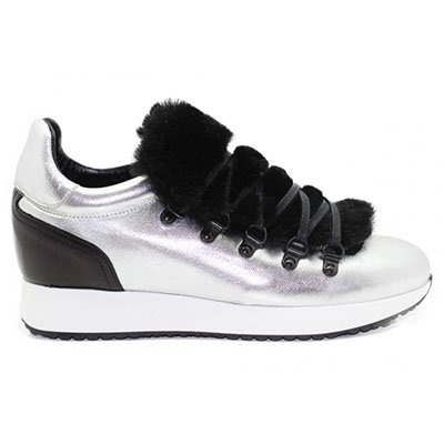 Sneakers con pieles Galaxi Saturno y Mouton Negro de Umber
