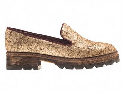 Mocasines BOLT ORO con baño dorado craquelado de Lazaro