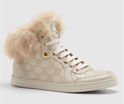 Zapatilla de deporte hi-top de piel de Gucci