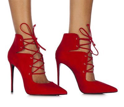 Botines de terciopelo rojo de Le Silla