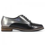 Zapato oxford en piel metalizada de Gadea