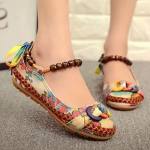 Zapatos bajos de estilo étnico multicolor