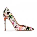 Zapatos de punta con tacón fino de 11 cms con estampado floral KAMERON de Pura López 