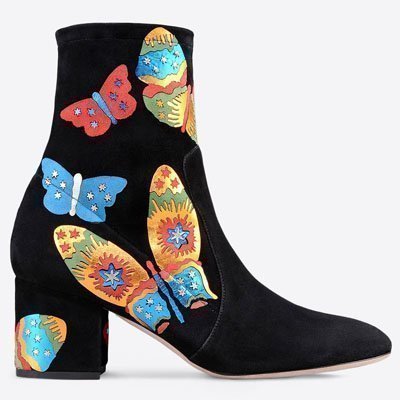 Botas negras con mariposas multicolor de Valentino