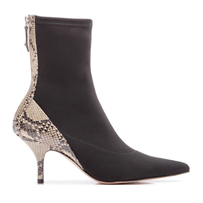 Botines LOREN STRETCH NEGRO Y PITÓN NATURAL de Farrutx - Colección 01