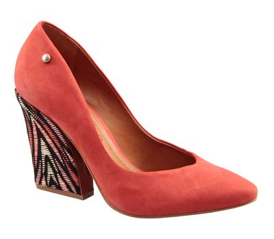 Zapatos rojos con taco multicolor de Carrano